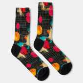 Lebendiges abstraktes farbenfrohes Pinselstrichmus Socken (Rechts)