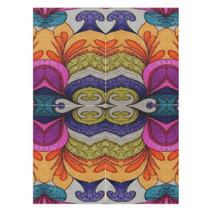 Lebendiges abstraktes florales Fusionsmuster Tischdecke