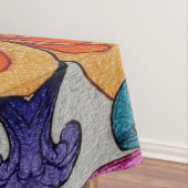 Lebendiges abstraktes florales Fusionsmuster Tischdecke (Beispiel)