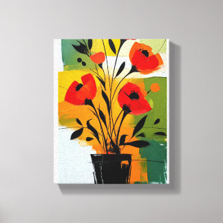 lebendiges abstraktes florales Stillleben Leinwanddruck