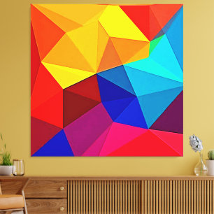 Lebendiges abstraktes geometrisches Flussdesign Leinwanddruck