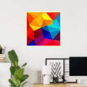 Lebendiges abstraktes geometrisches Flussdesign Poster (Heimbüro)