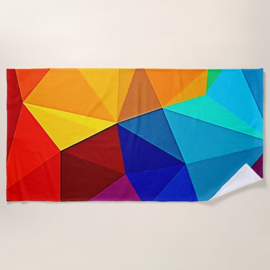 Lebendiges abstraktes geometrisches Flussdesign Strandtuch (Vorderseite)