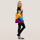 Lebendiges abstraktes geometrisches Flussdesign Tasche (Am Model)