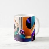 Lebendiges abstraktes geometrisches Formen-Design- Kaffeetasse (VorderseiteRechts)