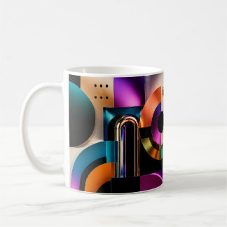 Lebendiges abstraktes geometrisches Formen-Design- Kaffeetasse