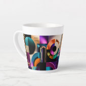 Lebendiges abstraktes geometrisches Formen-Design- Milchtasse (Linke Ecke)
