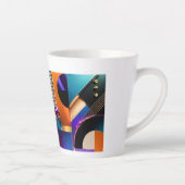 Lebendiges abstraktes geometrisches Formen-Design- Milchtasse (Rechts)
