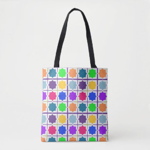 Lebendiges abstraktes geometrisches Muster in kräf Tasche
