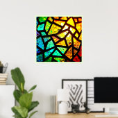 Lebendiges abstraktes Licht-Mosaik-Design Poster (Heimbüro)