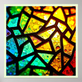 Lebendiges abstraktes Licht-Mosaik-Design Poster (Vorne)