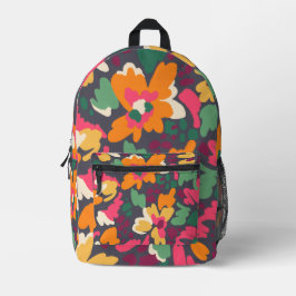 Lebendiges abstraktes Retro-Blumenmuster-Rucksack Bedruckter Rucksack