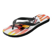 Lebendiges abstraktes Sommer-Geometrie-Muster Badesandalen (Schrägansicht)