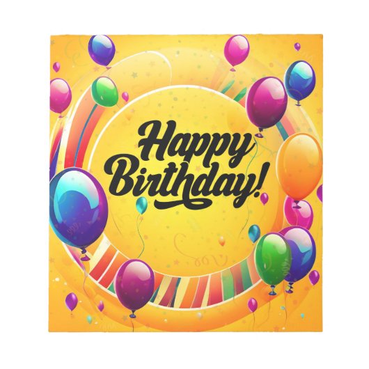Lebendiges Alles Gute zum Geburtstag Notizblock (Vorderseite)