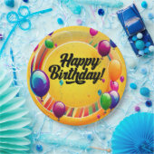 Lebendiges Alles Gute zum Geburtstag Pappteller (Party)