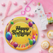 Lebendiges Alles Gute zum Geburtstag Pappteller (Party)