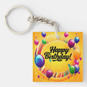 Lebendiges Alles Gute zum Geburtstag Schlüsselanhänger