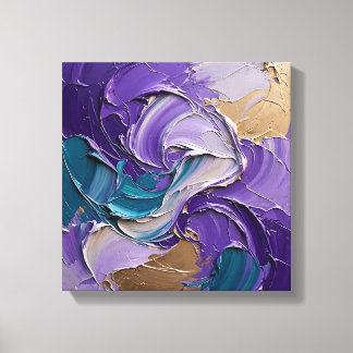 Lebendiges Amethyst Purpur Smaragdgrün Wirbelwand Leinwanddruck