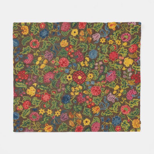 Lebendiges Antikes Botanischer-Garten-Muster Fleecedecke (Vorderseite (Horizontal))