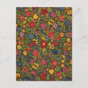 Lebendiges Antikes Botanischer-Garten-Muster Postkarte