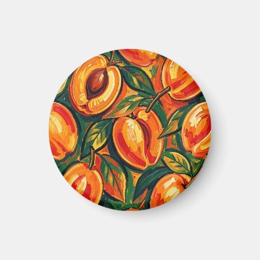 Lebendiges Aprikosenmuster Magnet (Vorne)