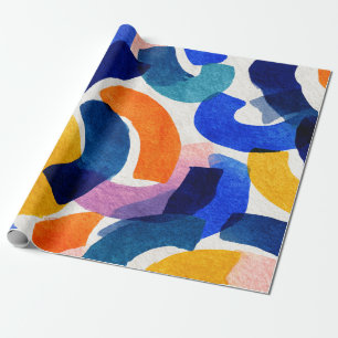 Lebendiges Aquarell-Abstrakt   Moderne Kunst Geschenkpapier