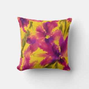 Lebendiges Aquarell-Blumen-Nahtlosmuster Kissen