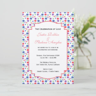 Lebendiges Aquarell-Blumenmuster Wildblumen Einladung