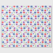 Lebendiges Aquarell-Blumenmuster Wildblumen Geschenkpapier (Flach)