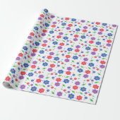 Lebendiges Aquarell-Blumenmuster Wildblumen Geschenkpapier (Ungerollt)