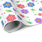 Lebendiges Aquarell-Blumenmuster Wildblumen Geschenkpapier (Rolleneckpunkt)