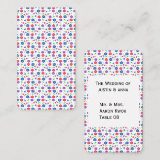 Lebendiges Aquarell-Blumenmuster Wildblumen Platzkarte