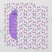 Lebendiges Aquarell-Blumenmuster Wildblumen Save The Date (Vorne/Hinten)