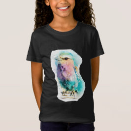 Lebendiges Aquarell-Vogel Schwarz Grafik T-Shirt K