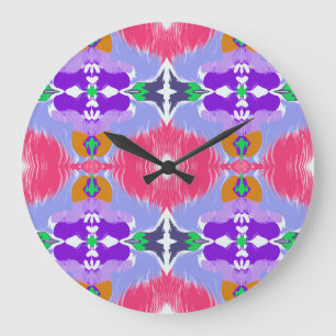 Lebendiges Aurora-Kaleidoskop Elektrische Blüte Große Wanduhr