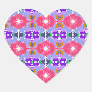 Lebendiges Aurora-Kaleidoskop Elektrische Blüte Herz-Aufkleber