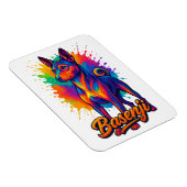 Lebendiges Basenji-Pop-Art-Design Magnet (Rechte Seite)