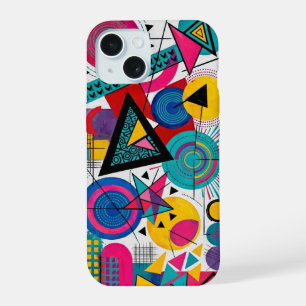 Lebendiges Bauhaus-Geometrisches-Abstrakt - Türkis iPhone 15 Hülle