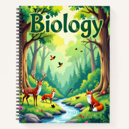 Lebendiges Biologie-Waldtiere-Notizbuch - Persönli Notizblock