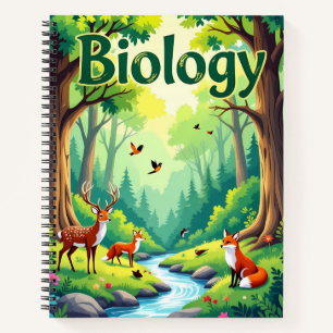 Lebendiges Biologie-Waldtiere-Notizbuch - Persönli Notizblock