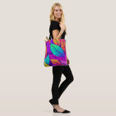Lebendiges Blattmuster Tasche (Am Model)