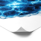 Lebendiges Blau BLUE FIRE BALL Zitat-Design Poster (Ecke)