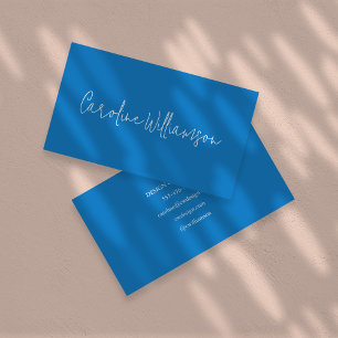 Lebendiges Blau, fett, modern, elegante handgeschr Visitenkarte