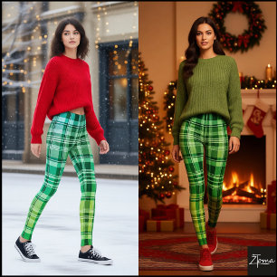 Lebendiges Blau Grün Karo Verlaufsmuster Leggings