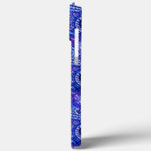 Lebendiges Blau Paisley Case-Mate iPhone Hülle (Rückseite / Links)