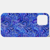 Lebendiges Blau Paisley Case-Mate iPhone Hülle (Rückseite (Horizontal))