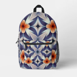 Lebendiges blaues und oranges Sternenexplosions-Bl Bedruckter Rucksack