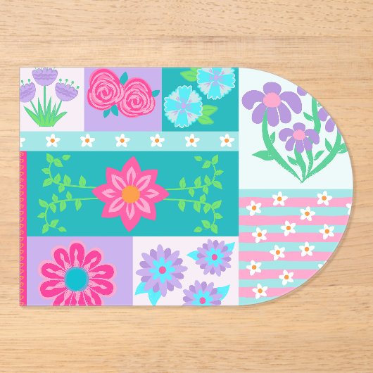 Lebendiges blühendes Blumen-Design Acryleinladungen (Vorderseite)