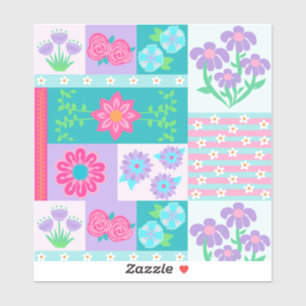 Lebendiges blühendes Blumen-Design Aufkleber