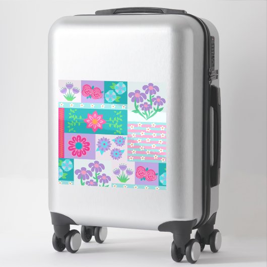 Lebendiges blühendes Blumen-Design Aufkleber (Koffer)
